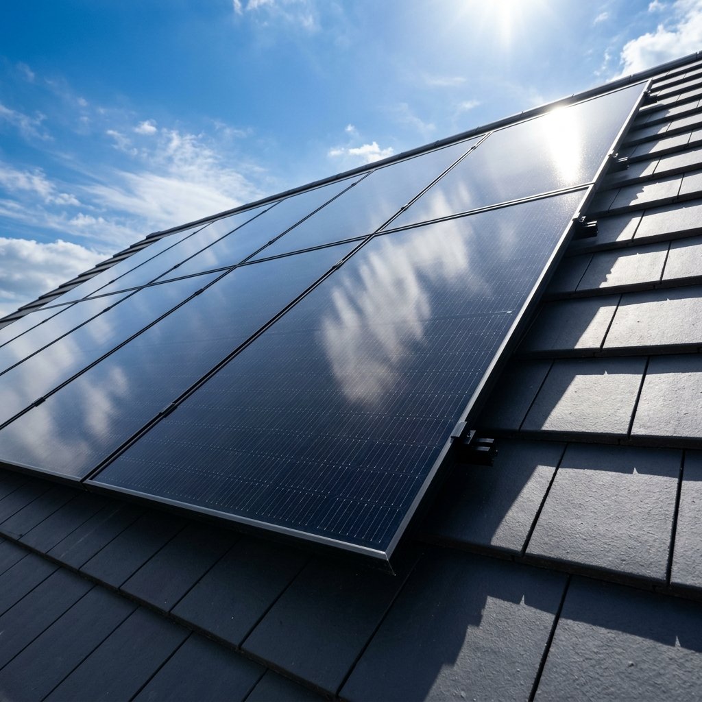 Solakon 500W Solarpanel Nahaufnahme Dach
